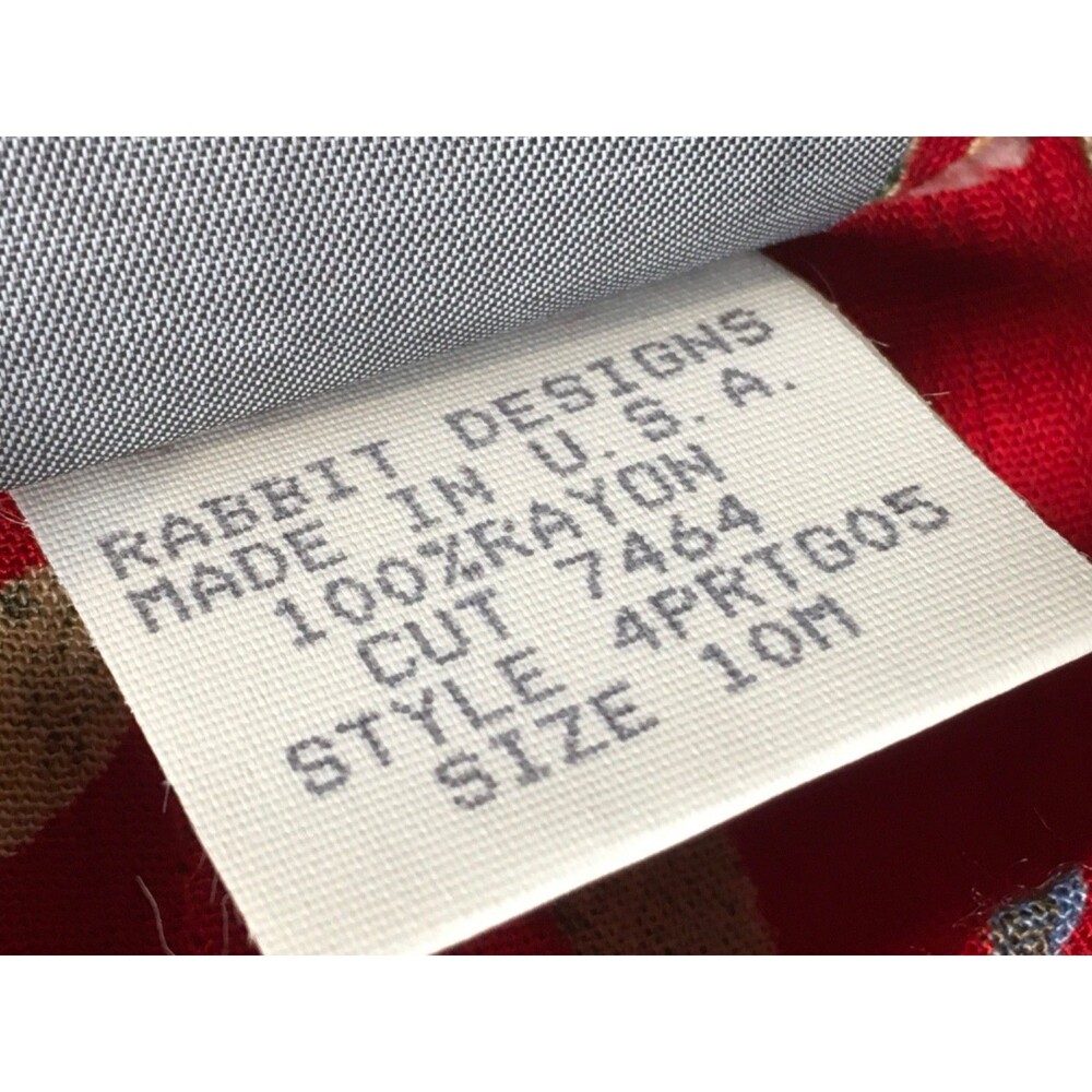 Vintage Rabbit Rabbit Rabbit Red Floral  Layered Lightweight Maxidress Size 10M - Picture 11 of 16
